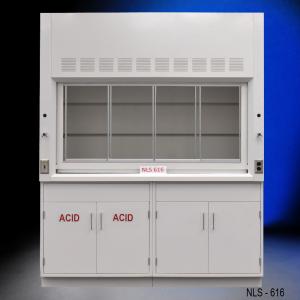 6' Fisher American Chemical Laboratory Fume Hood with Acid & General Storage Cabinets NLS-616 B
