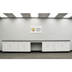 17′ Fisher American Base Laboratory Cabinets with desk