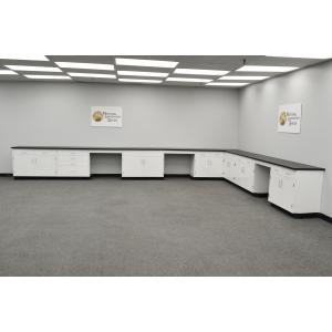 22' x 15' Fisher American Base Laboratory Cabinets with desks