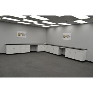15′ x 17′ Fisher American Base Laboratory Cabinets with desks