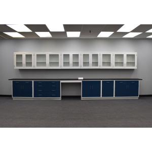 19′ Wall & 19′ Base Laboratory Cabinets w/ Desks and Industrial Grade Counter Tops