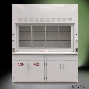 6' Fisher American Chemical Laboratory Fume Hood with Acid & General Storage Cabinets NLS-616 G