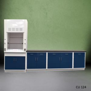 3′ Fisher American Fume Hood with General Storage & 9′ Laboratory Cabinet Group
