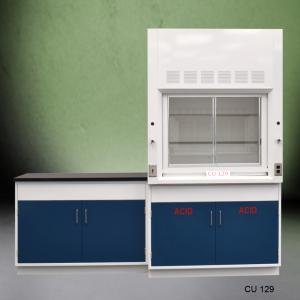4′ Fisher American Fume Hood with ACID Storage and 4′ Laboratory Cabinet Group