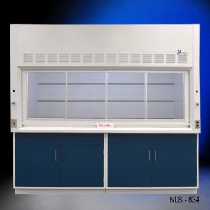 8' Fisher American Fume Hood w/ General storage cabinets (NLS-834 B)