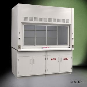6' x 4' Fisher American Laboratory Fume Hood w/ General & Acid Storage NLS-631