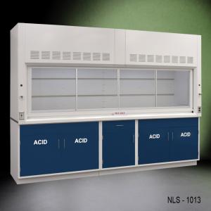 10' Fisher American Fume Hood w/ Acid Cabinets (NLS-1013)
