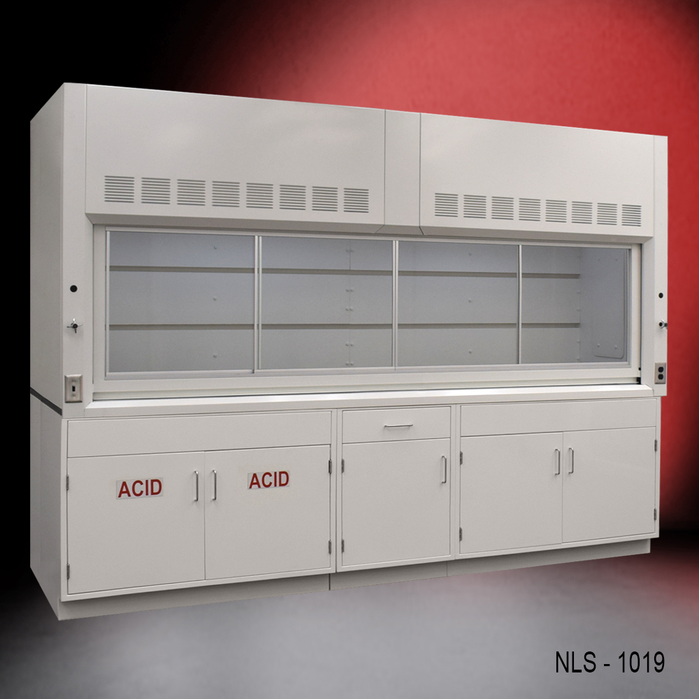 10' x 48 Fume Hood w/ Acid & General Storage Cabinets (NLS-1019)