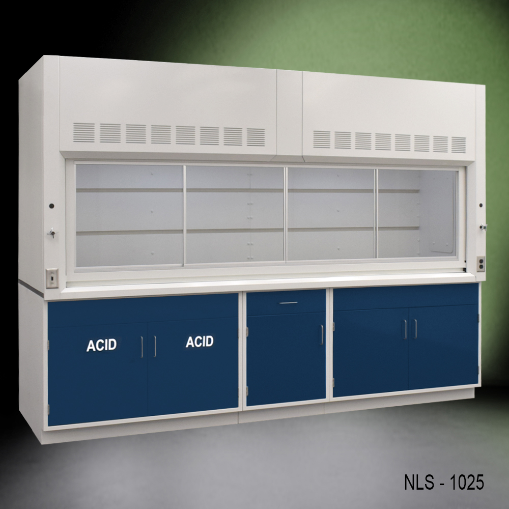 10' x 48 Fume Hood w/ Blue Acid & General Storage Cabinets (NLS-1025)