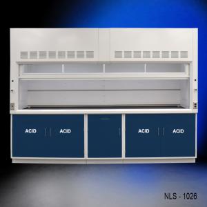 10' x 48 Fisher American Fume Hood w/ Acid Cabinets (NLS-1026)
