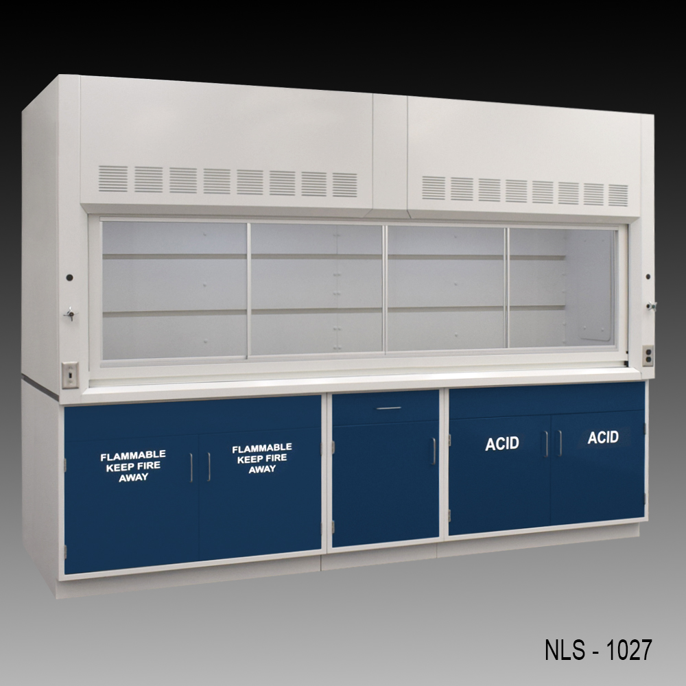 10' x 48 Fume Hood w/ Blue ACID & Flammable Storage Cabinets (NLS-1027)