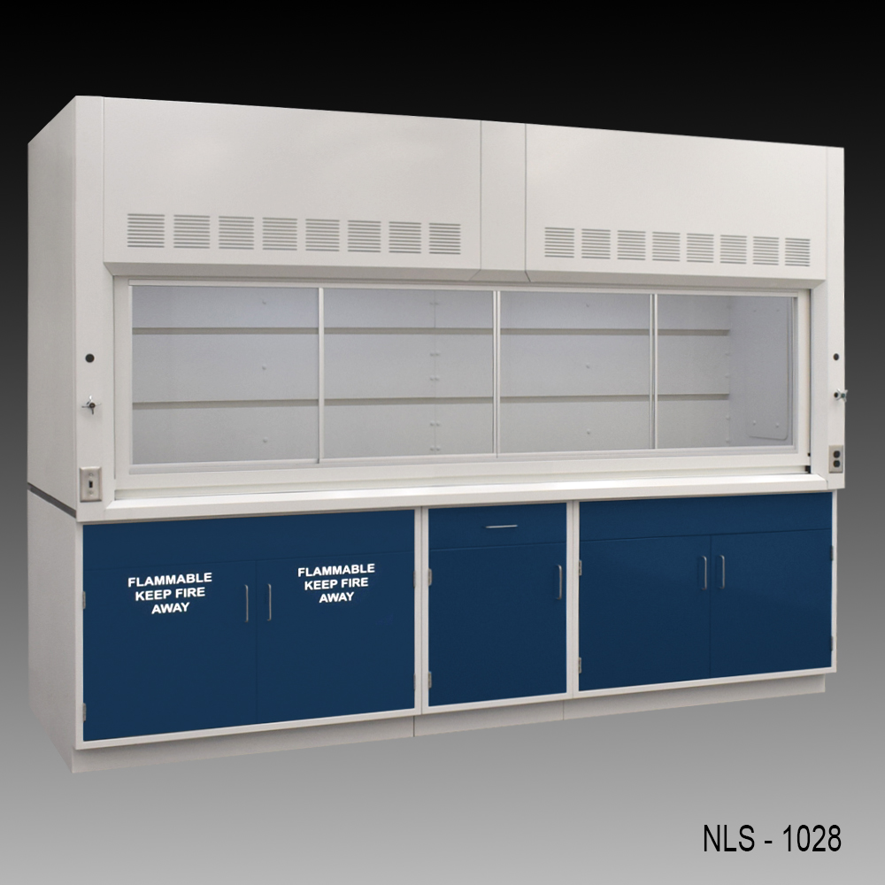 10' x 48 Fume Hood w/ Blue Flammable & General Storage Cabinets (NLS-1028)