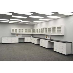 32' Wall & 39' Base Laboratory Cabinets w/ Desks and Industrial Grade Counter Tops