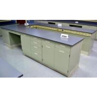 32' Fisher Hamilton Laboratory Furniture Island with Cabinets and Epoxy Resin Counter Tops