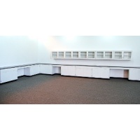 38' HAMILTON LAB CABINETS/CASEWORK W/ 20' WALL CABINETS