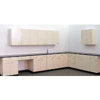 LABORATORY LAB CABINETS / CASEWORK 18' BASE / 11' WALL