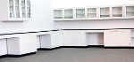 53' FISHER LAB CABINETS & CASEWORK W/GLASS WALL UNITS