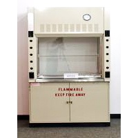 4' New Mott Fume Hood with New Flammable Base Cabinet and Epoxy Top
