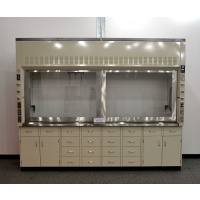 10' Mott Chemical Fume Hood Base with Base Cabinets & Epoxy Tops (H025)